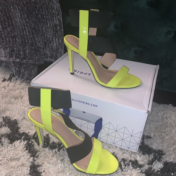 Call It Spring Alicura Neon Green Heel - Picture 4 of 4